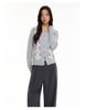 Women's Early Autumn College-Style Knit Cardigan - Color Block Diamond Pattern