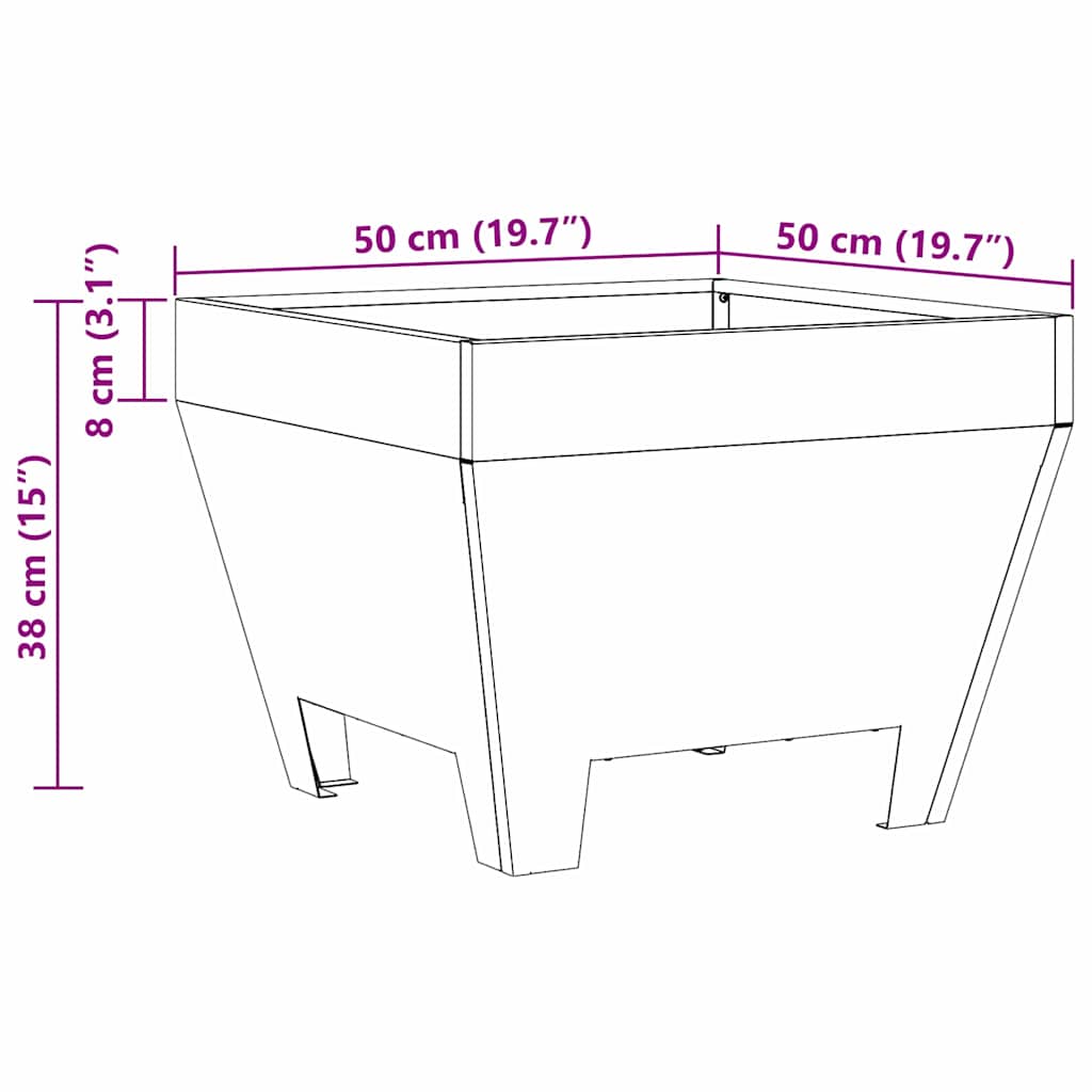 Fire Pit Black 50 X 50 X 38 Cm Steel
