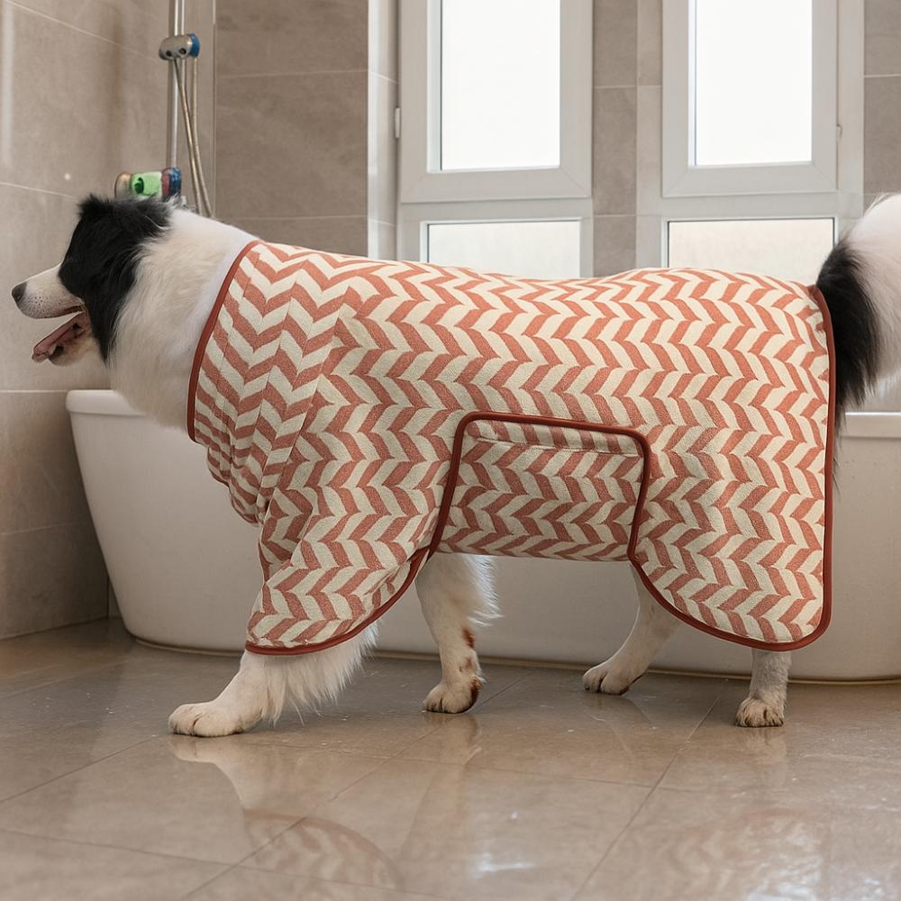Keeping Warm Dog Bath Robe Super Absorbent Dog Drying Coats Indoor Outdoor Use