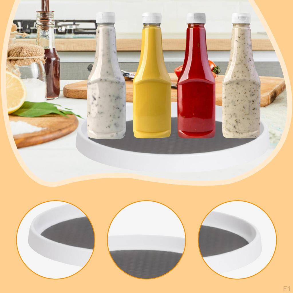Lazy Tray Rotating Serving Pantry Storage Nonslip Spice Holder Turnable Organizer for Shampoo