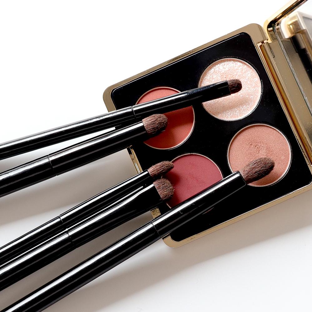 OVW 2 Stück Ziegen-Profi-Kosmetik-Make-up-Pinsel, Werkzeuge, natürliches Haar, schwarze Malerei, Holzgriff, Brochas Maquillaje Pelo Natura