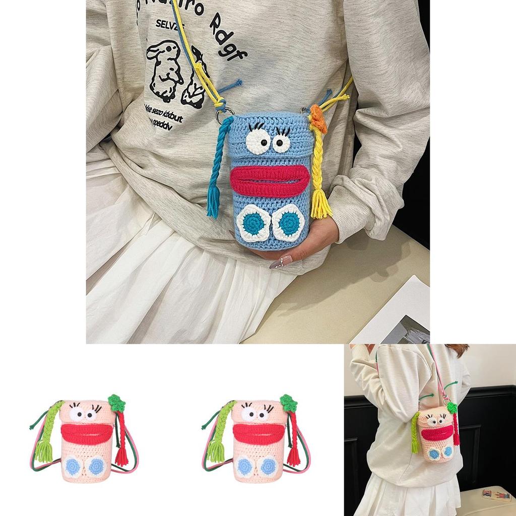 Kids Animal Knitted Carryall With Polyester Lining For Daily Use