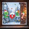New Year Glass Clings 4 Sheets 2027 Christmas Window Clings, Double Sided Static Sticker with Decals Santa Reindeer Snowflake Tree, No-Glue Removable