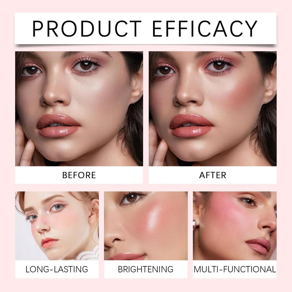 EELHOE Rotating Liquid Blush Lip Gloss Multifunctional Face Makeup, Moist and Easy To Apply, Long-Lasting - Women's Gifts