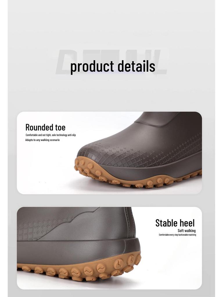 Men's & Women's Non-Slip Waterproof Short Rain Boots with Cotton Lining for Outdoor Use