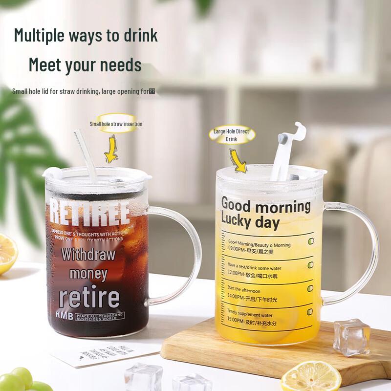 Baijie Borosilicate Glass Tea Mug with Straw