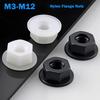 Schwarz/Weiß Flachboden PA66 Kunststoff Nylon Isolierung Sechskant Sechskantkopf Flanschmutter M3 M4 M5 M6 M8 M10 M12 Nylon Flanschmuttern