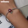 WOSTU 925 Prata Esterlina Colorido Lucky Daisy Flor Charms Contas Fit Original DIY Pulseira Colar Jóias Finas Presentes