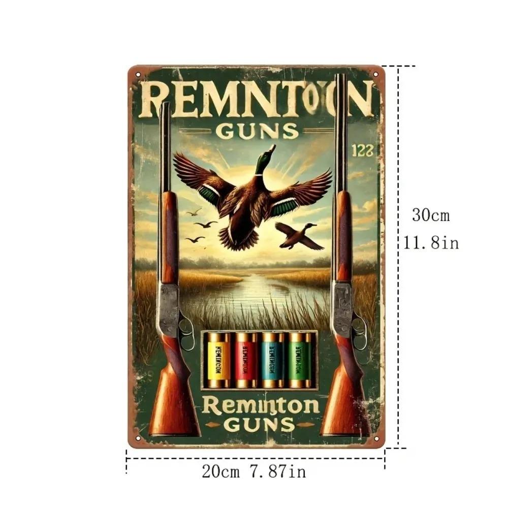 Duck Hunting Wall Art Retro Remington Metal Sign 2D Room Decor Door Plaque