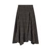 UNBDNS Women's Spring High Waist Irregular Plaid Woolen A-line Umbrella Skirt