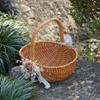Elegant Rattans Handwoven Wicker Flower Basket Portable Floral Arrangement Pots for Wedding and Homes Decoration