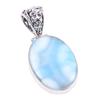 Natural Republic Larimar Gemstone 925 Solid Sterling Silver Gift Pendant 2" Z6i02