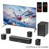Ultimea Aura A60 7.1 Soundbar, Smart APP & Sprachsteuerung, BassMX-Technologie, 350W Spitzenleistung, HDMI eARC, 4 Surround-Lautsprecher, für Smart-TV, Schwarz