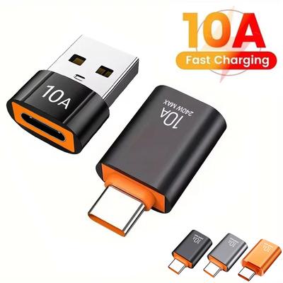 10A OTG Type C Female To USB A Male USB To Type-C Converter USB To Type C Adapter Fast Charging Data Adapter For Phone PC Laptop