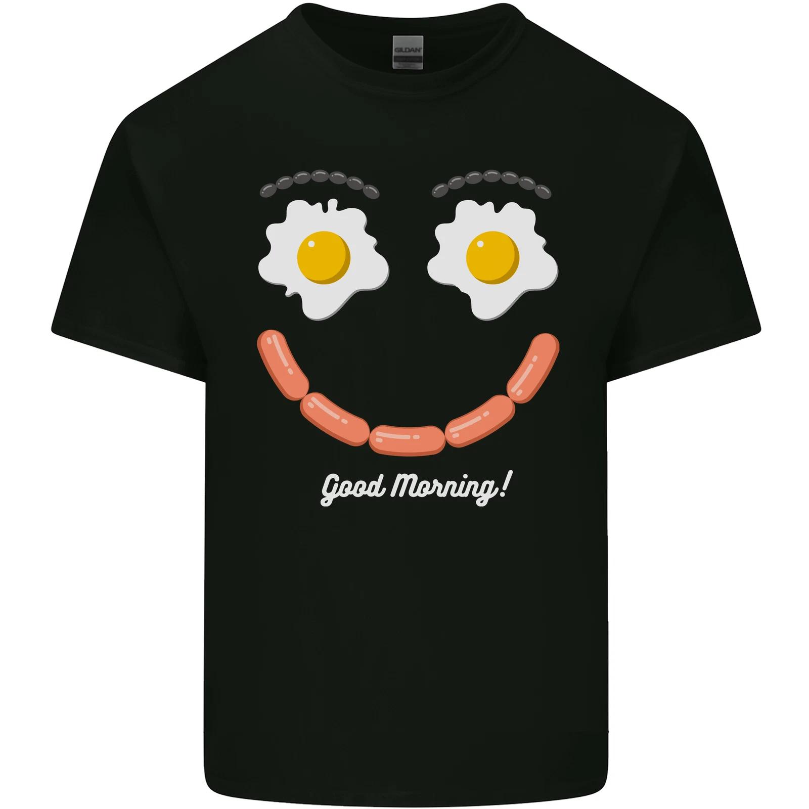 Happy Breakfast Face Funny Bacon Food Kids T-Shirt Childrens S