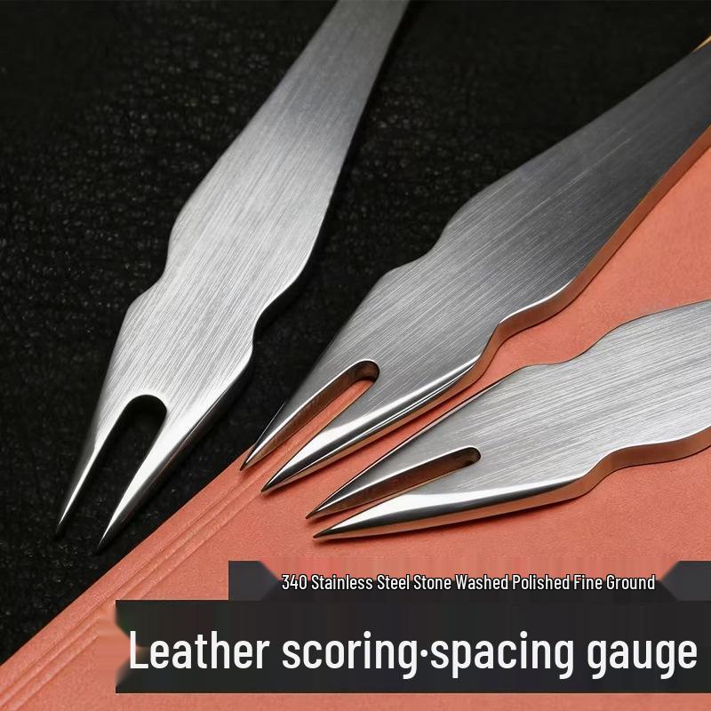 Stainless Steel Leather Spacing Gauge for Handcraft DIY – Precise Line Drawing Tool