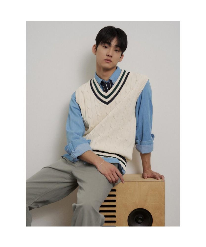 Beanpole Men Cable Tilden Vest Ivory
