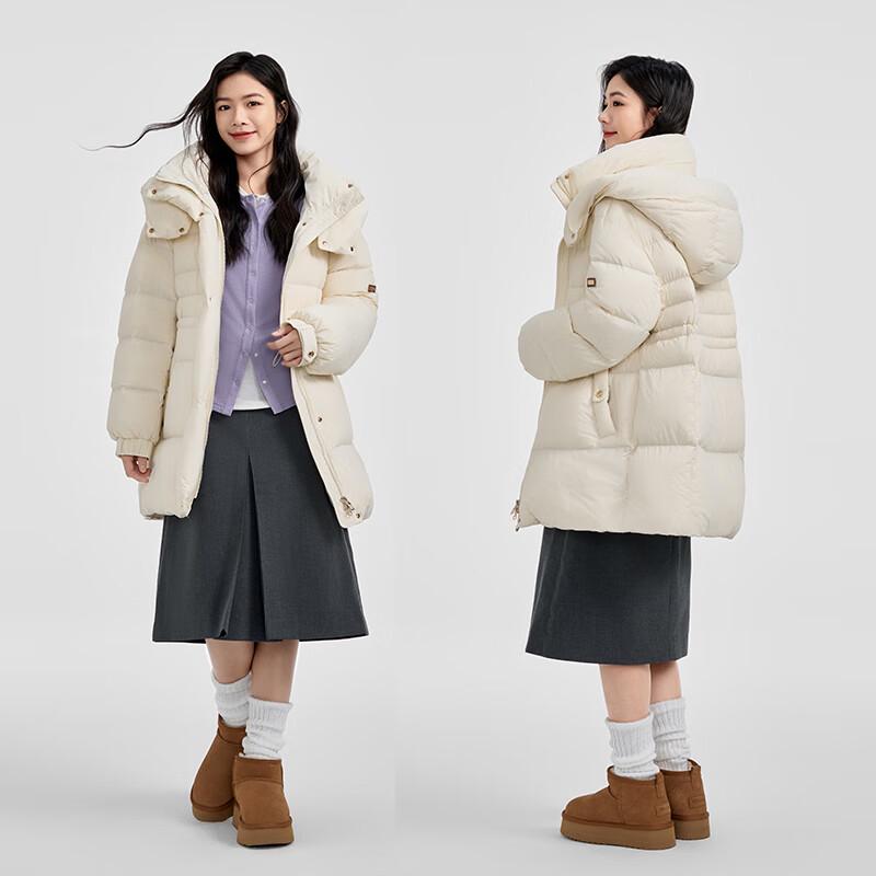 Qianrengang Women's Hooded Goose Down Puffer Jacket