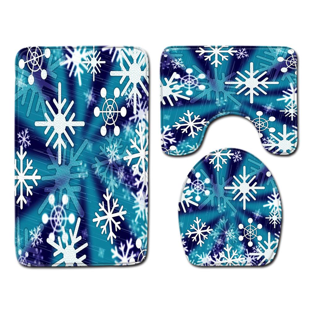 

Рождественский коврик для ванной, туалетный трехпредметный набор 45cmx75cm