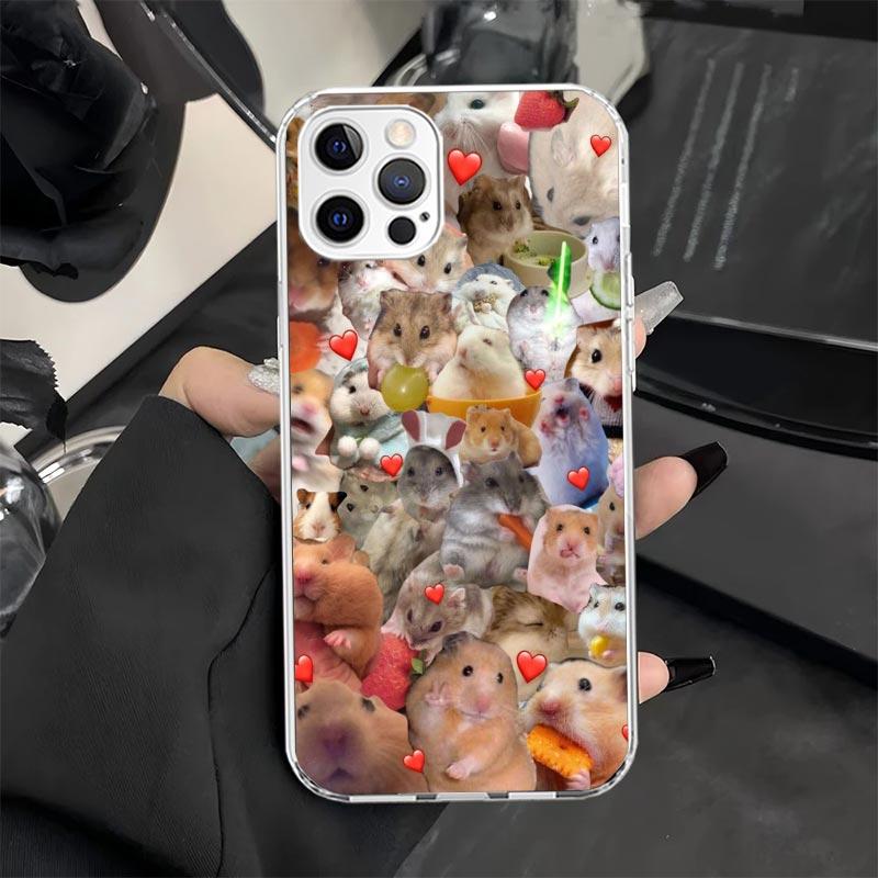 Cute Lovely Pet Hamster Phone Case for iPhone 13 12 Mini 11 Pro X XS Max XR 7 Plus 8 SE 6 6S 5 5S Soft Silicone Fundas Cover