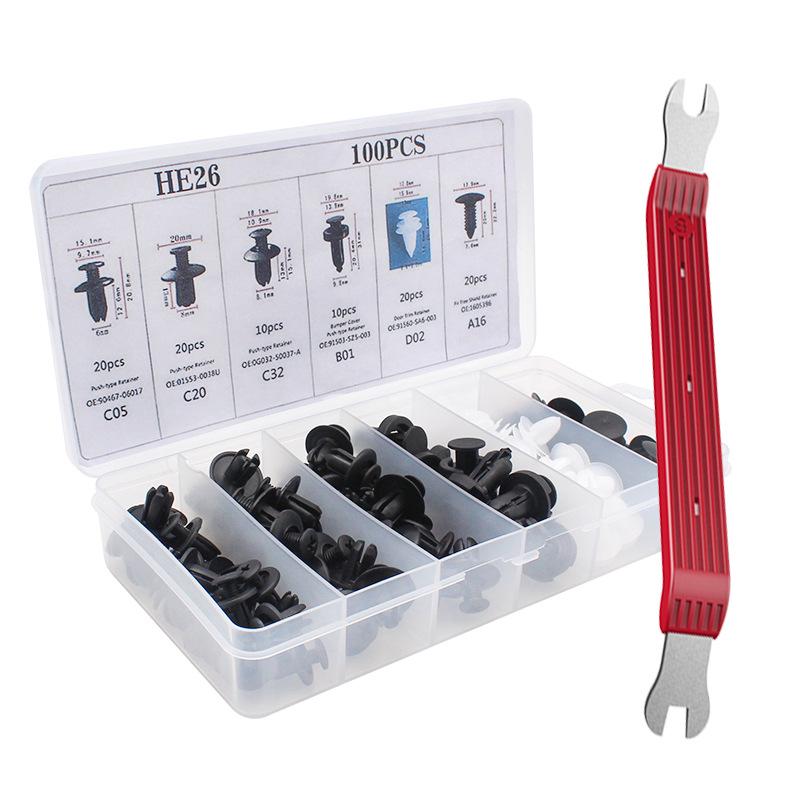 100pcs Nylon Plastic Car Snap Fastener Screw Clips, 6-8 Inch Screwdriver Compatible
