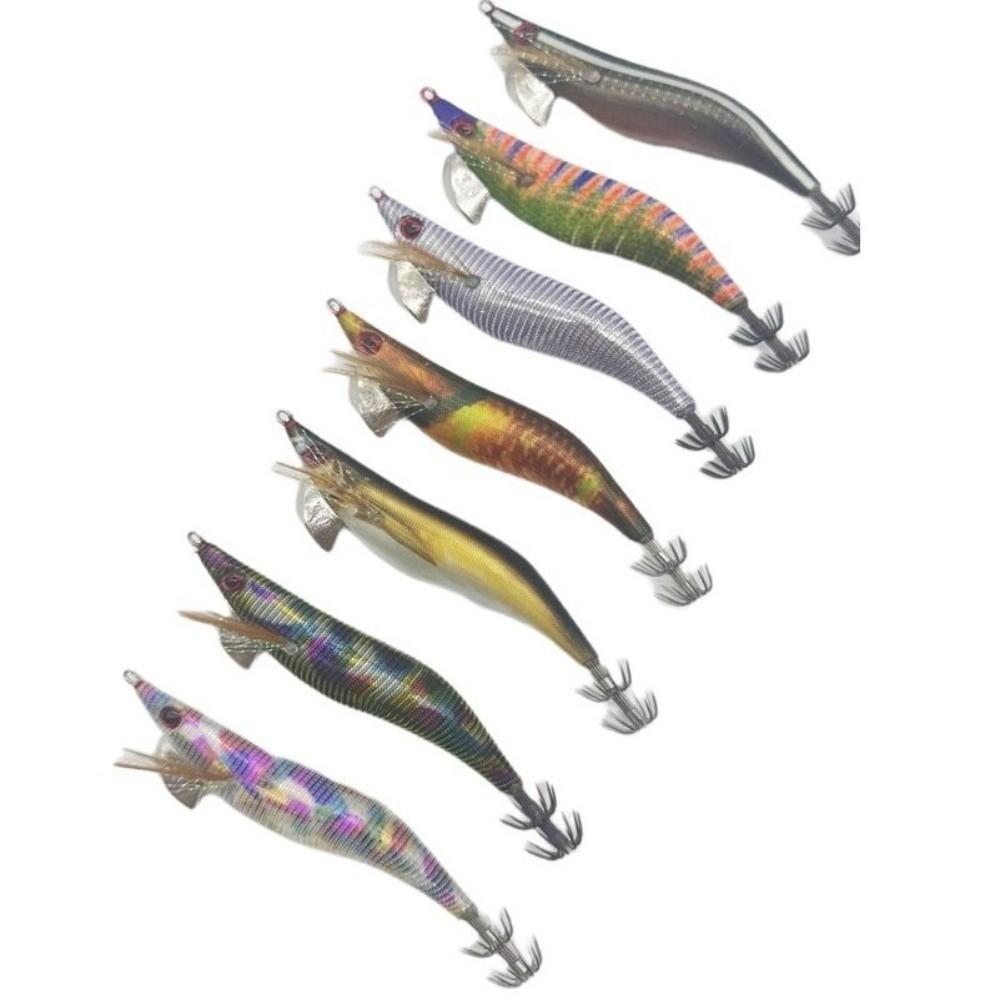 Langlebiger 3.0# 3.5# Fischerei Tintenfischköder Leichter Stoff Japanischer Stil Tintenfischköder Angelköder Salzwasserfischerei Nachtfischerei Garnelenköder