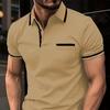 Polo à manches courtes pour homme, avec poches boutonnées et poches latérales
