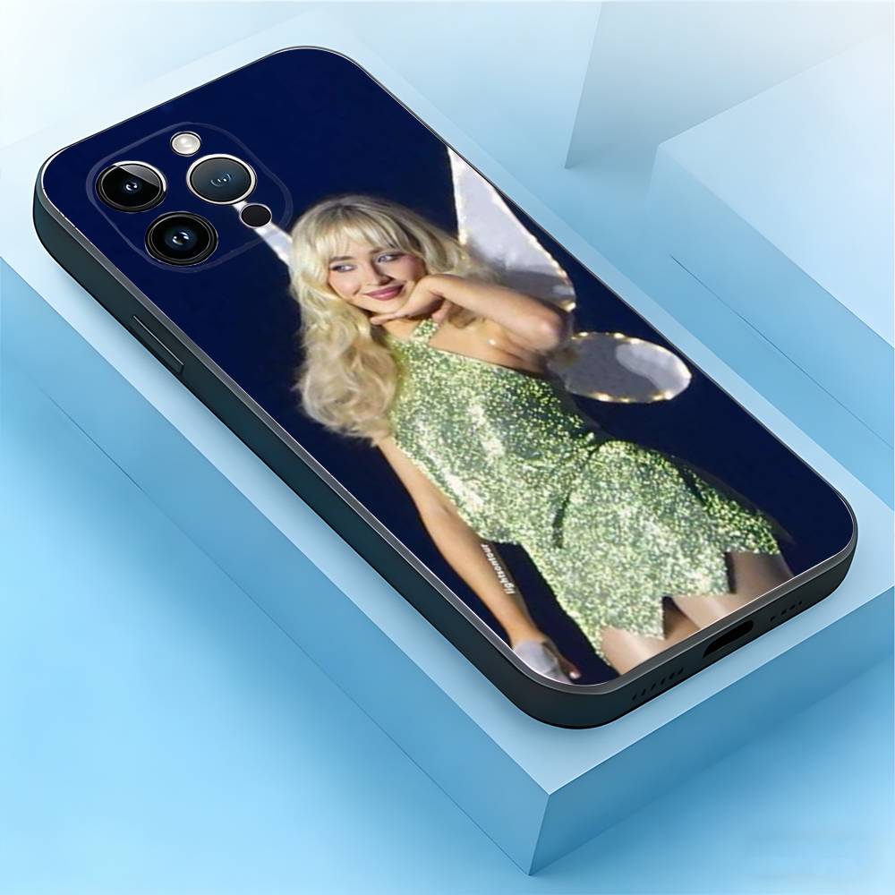 Sabrina Carpenter Short Sweet Phone Case For iPhone 17,16,15,14,13,12,11,Air,XR,Pro,Max,Plus,mini,SE Silicone Black Cover