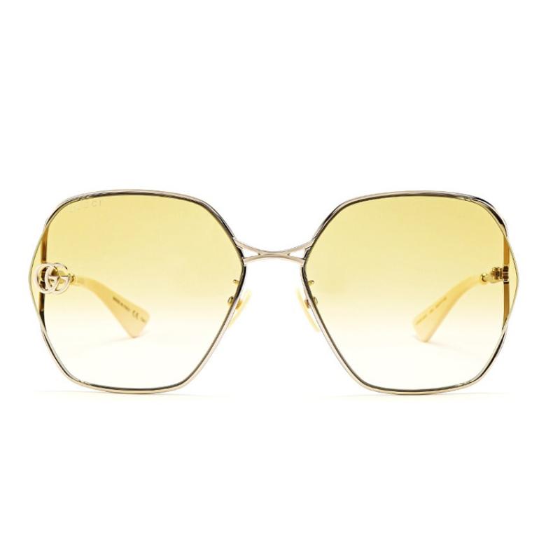 Gucci Herringbone Series Polygonal Cutout Large Frame Street Photography Sunglasses Irregular Sunglasses Sunglasses Women's Model