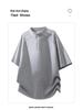Men's Striped Half-Zip Short-Sleeve Casual T-Shirt