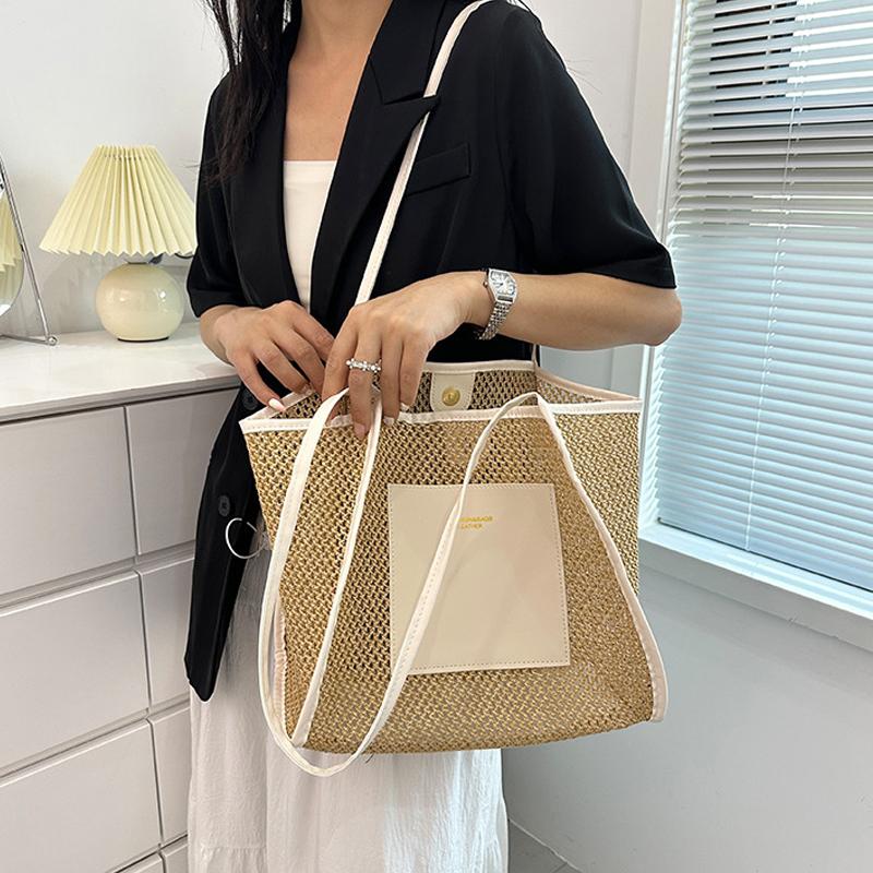 Woven Large Capacity Fashion Version Handbag New All-in-one Leisure Foreign Shoulder Tote Bag For Women Travel Beach Bag KTY