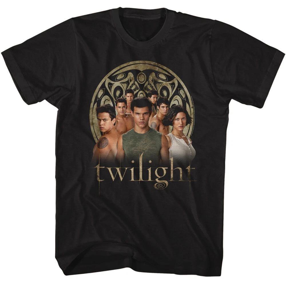 Twilight - Wolf Pack Group Photo - American Classics - Solid Black Adult Short S XL