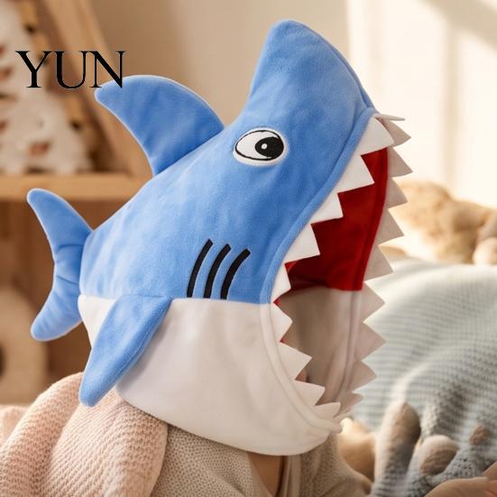 Cute Animal Hat for Music Festivals Shark Mask Adults/Kids, Funny Plush Headgear, Universal Size All Ages Costume Halloween Theme Parties Photo