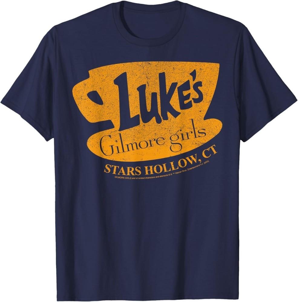 Футболка с принтом  Девочки Гилмор  Кафе Люка Старз Холлоу Потертый знак S