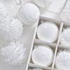 12pcs 8cm Exquisite High-end Snow White Lace Christmas Ball Ornaments Christmas Tree Hanging Decorations Gift Box Set