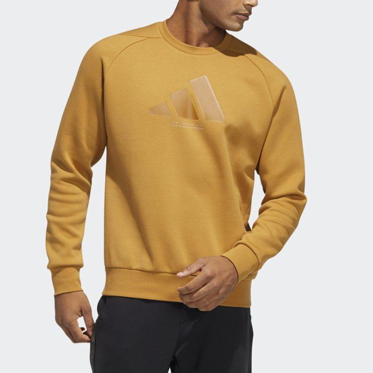 Adidas Sweatshirts Men's Wheat Brown Crew Neck Moderate Regular HE9902