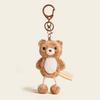 Soft Plush Dog Pendant Funny Cartoon Animal Keychain Kawaii Bear Doll Key Ring  Couple