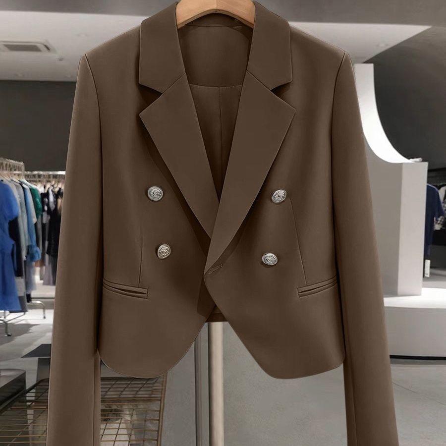 Stilingas ir rafinuotas moteriškas trumpas kostiuminis paltas pavasariui/rudeniui - Petite Fashion