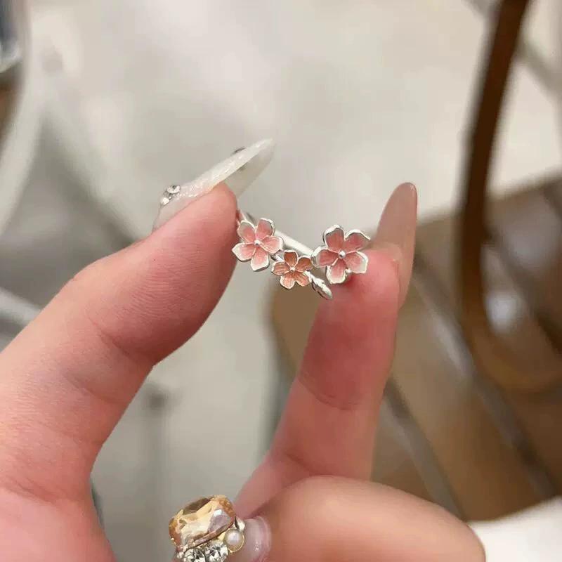 Anelli con Fiori Rosa Dolce per Donne Ragazze Moda Nuovi Accessori Gioielli Regalo Festa Vacanza al Mare