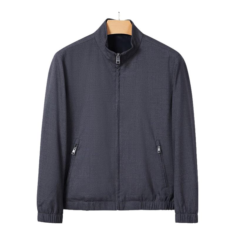 

Septwolves Men s Plaid Stand Collar Business Casual Jacket XXL