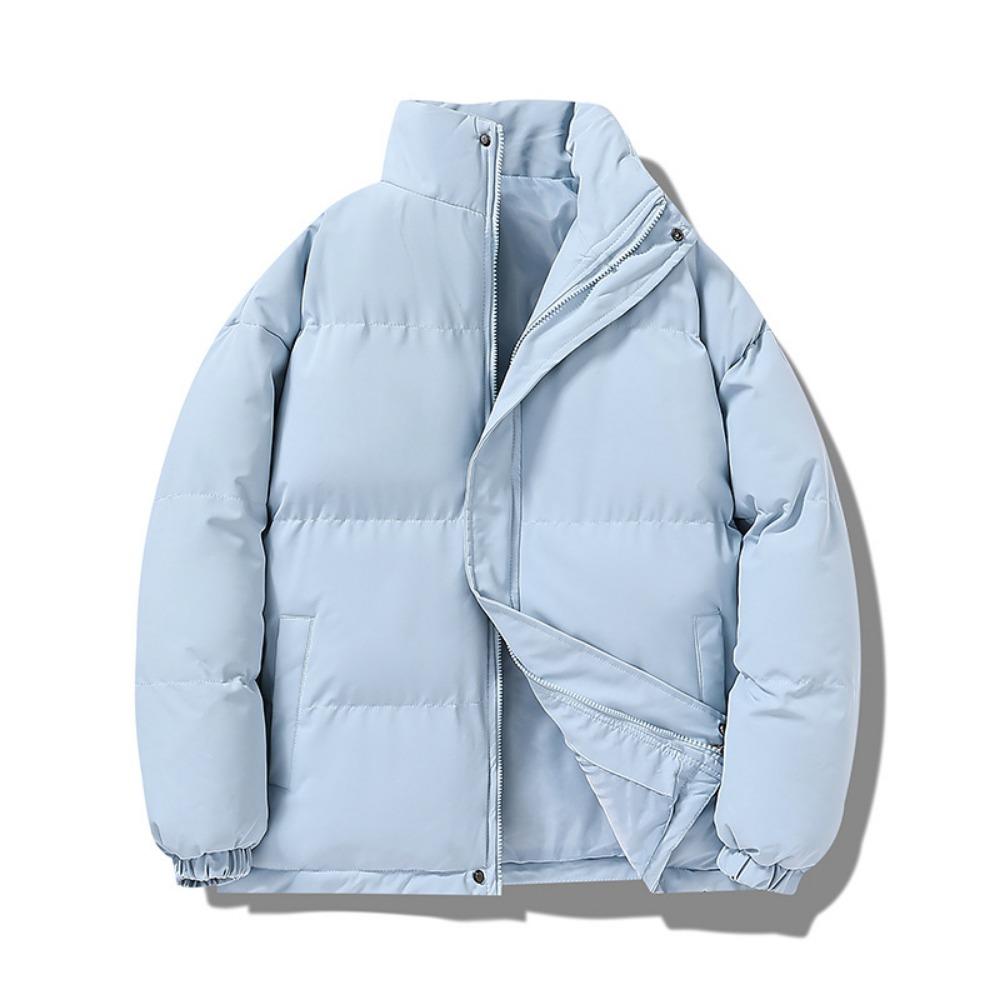 Autumn and Winter Korean Version Trend Simple Stand-up Collar Casual Thickened Warm Bread Clothes Men's Clothing