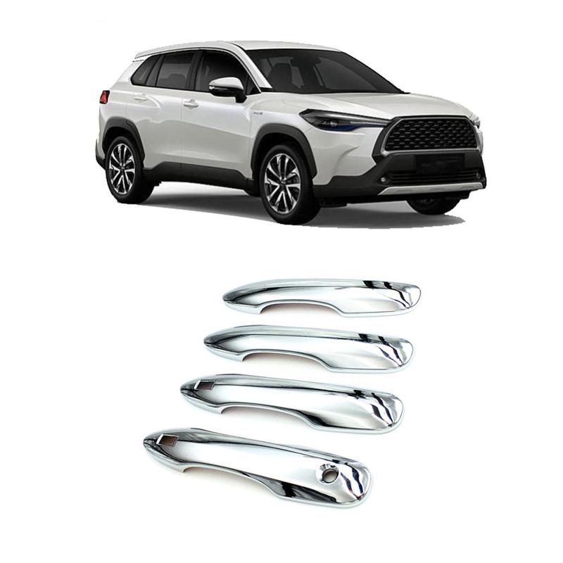 DT08 4PCS ABS Chrome Door Handle Cover Protective Covers Trims For Toyota Corolla Cross Car-Styling Accssories