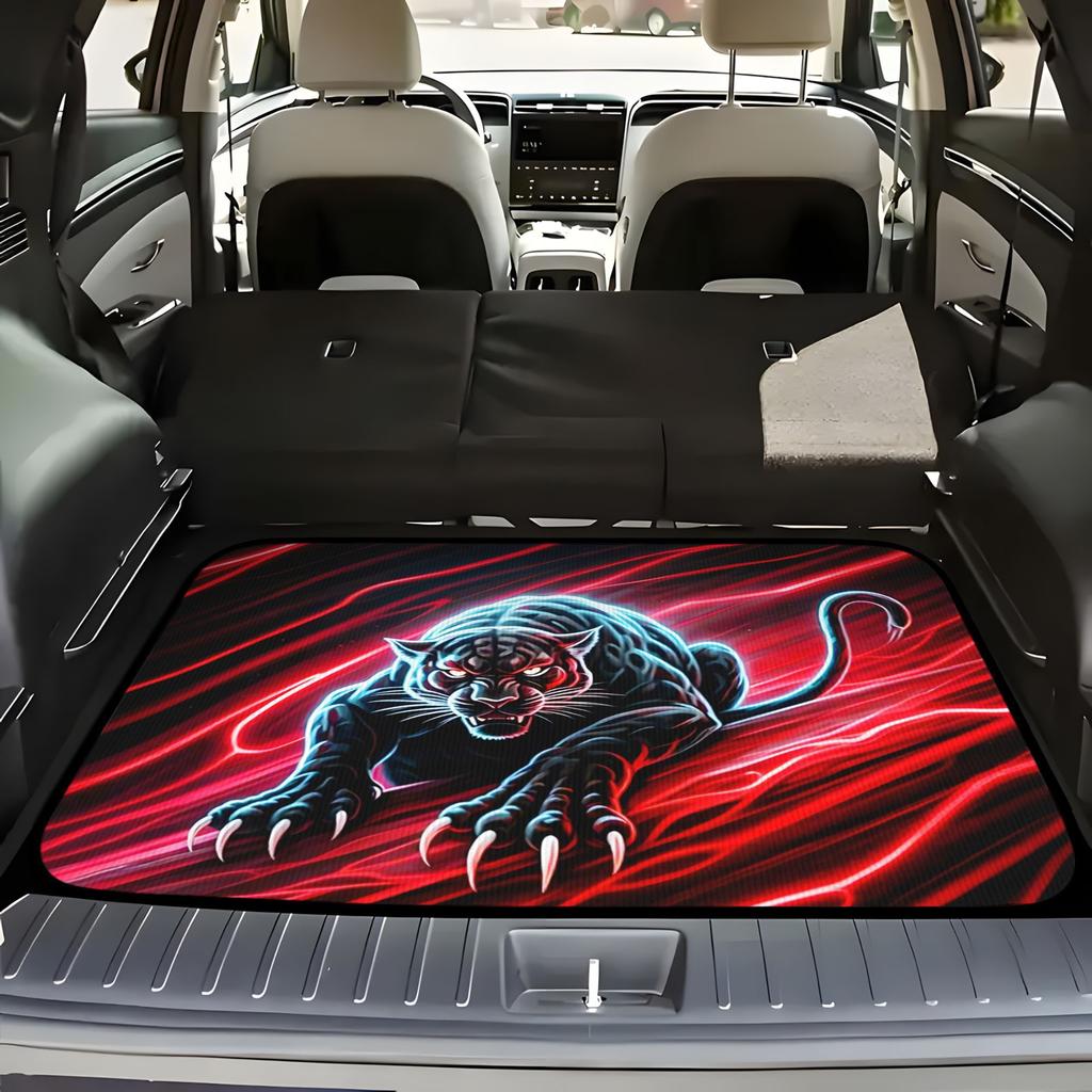 1Pcs Black Panther Elements Car Trunk Mat with Anti Slip Cargo Liner Waterproof Rear Storage Protector Floor Mat for SUV Sedan V