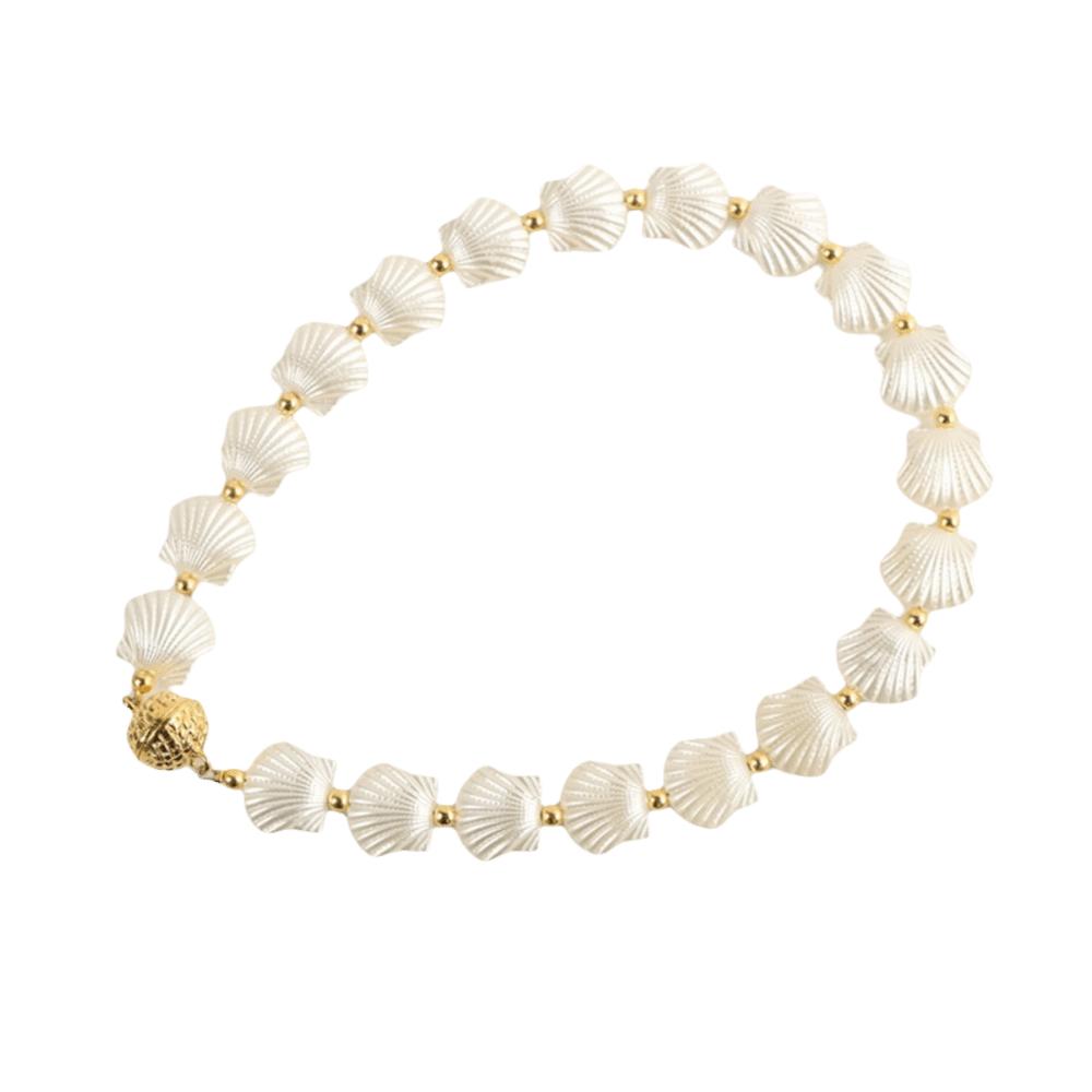 2 PCS Beautifully Shell Curtain Tieback Flower Rose Curtains Tie Rope  Decoration 20cm-Shell Gold