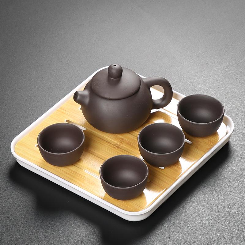 Kung Fu Tea Set with Tea Tray, Simple Modern Teapot, Japanese, Hotel Rooms, Dormitory, Home