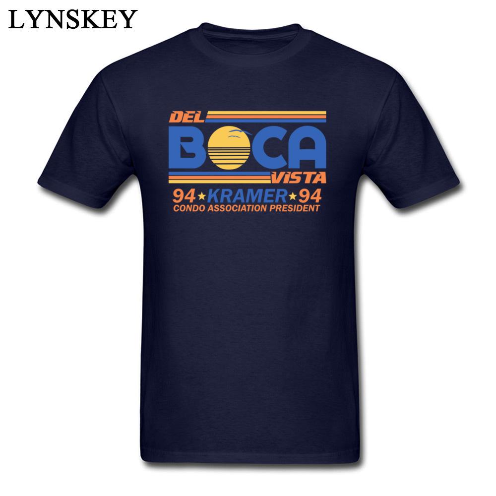 New Fun Seinfeld Del Boca Vista Kramer T Shirt Letter Printed Tee Shirts For Man Cotton Black Casual Shortsleeve Clothing