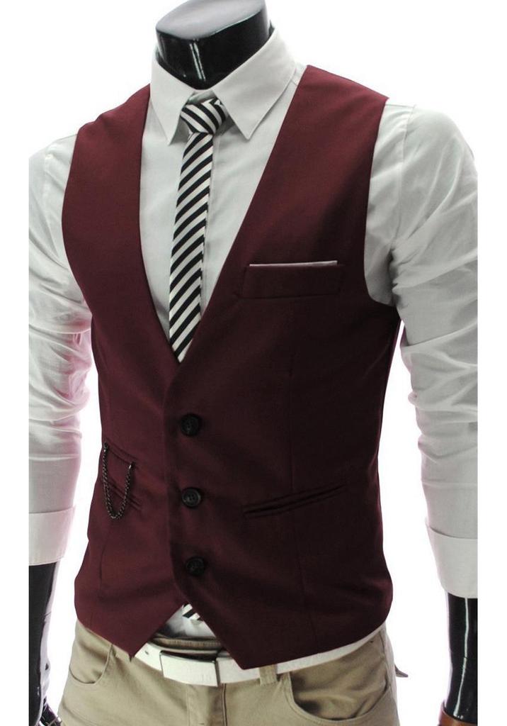 Spring Autumn Casual Men's Slim Fit Korean British Style Waistcoat Vest Gilet