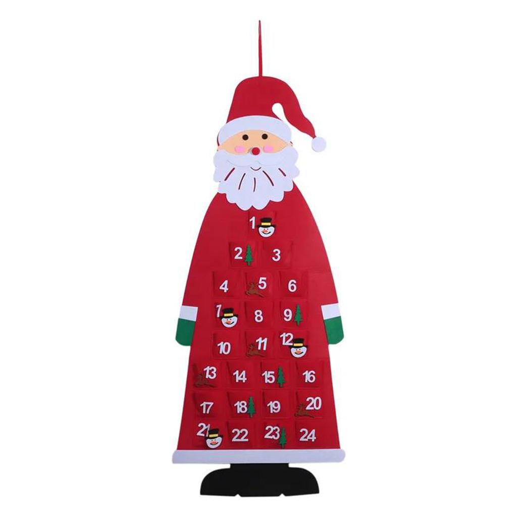 Reusable Countdown To Christmas Calendar with 24 Pockets Christmas Felt Advent Calendar for Kids Christmas Decorations Gifts