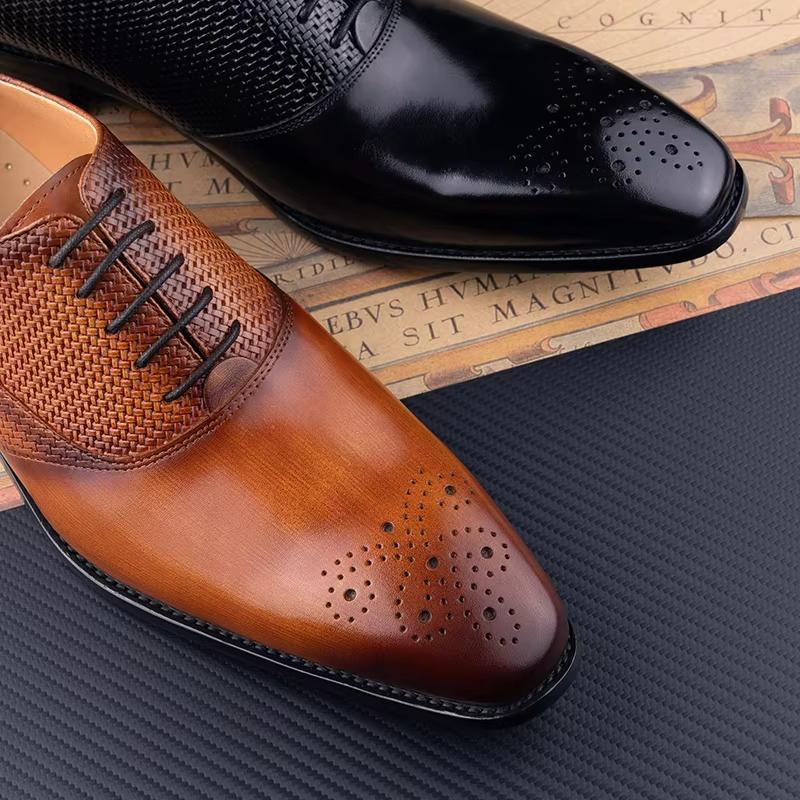 Fashion Classic Lace Up Dress Shoes For Men Top Layer Cow Leather Handmade Business Style Wearing Zapatillas Hombre Popular Design New