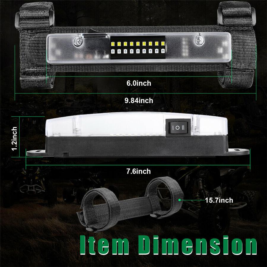 Universal Überrollbügelhalterung Domleuchte LED Lampe Weiß & Rot Für UTV ATV Golfwagen